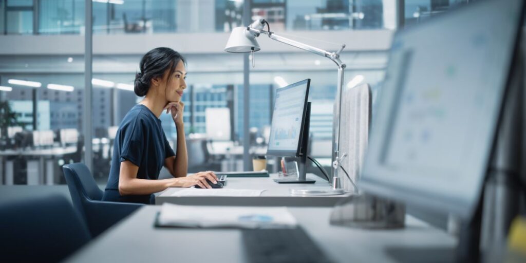 paralegal implementing billing software for lawyers