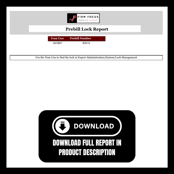 Prebill Lock Report - Image 4